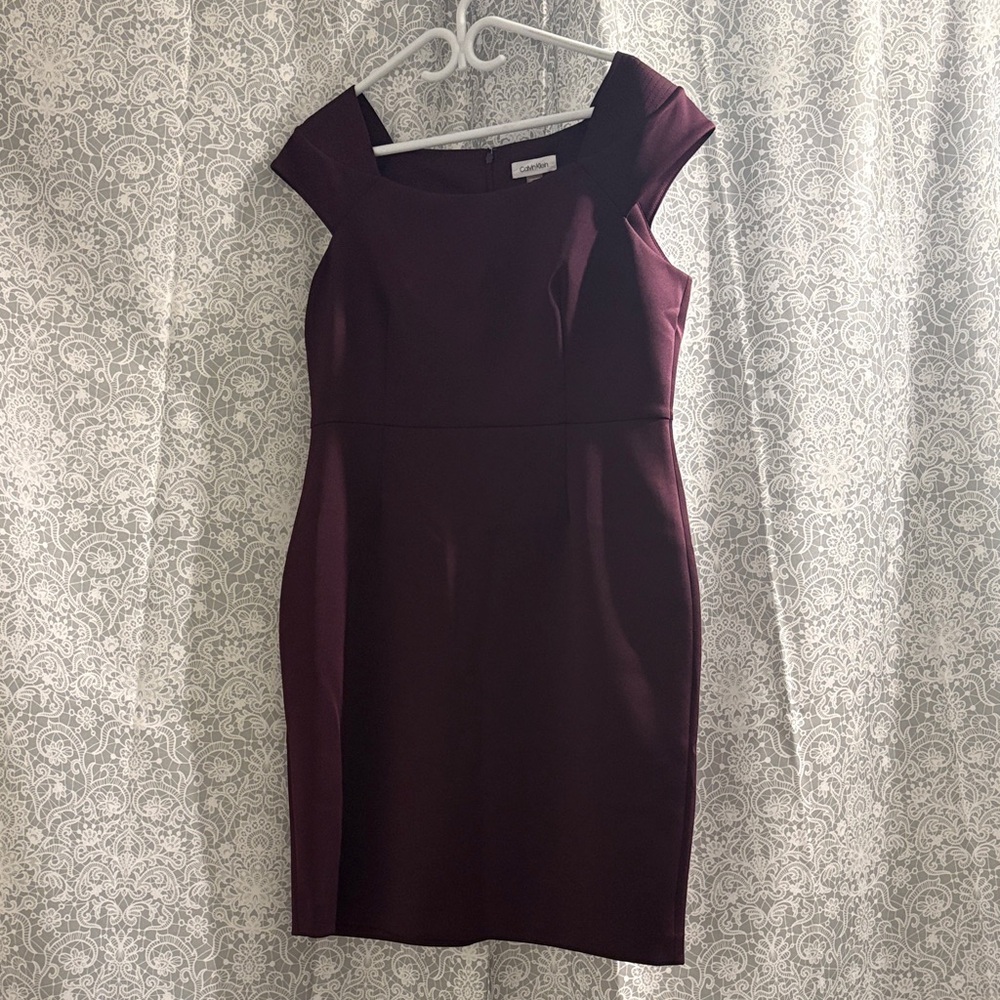 Calvin Klein Deep Purple Cap Sleeve Dress